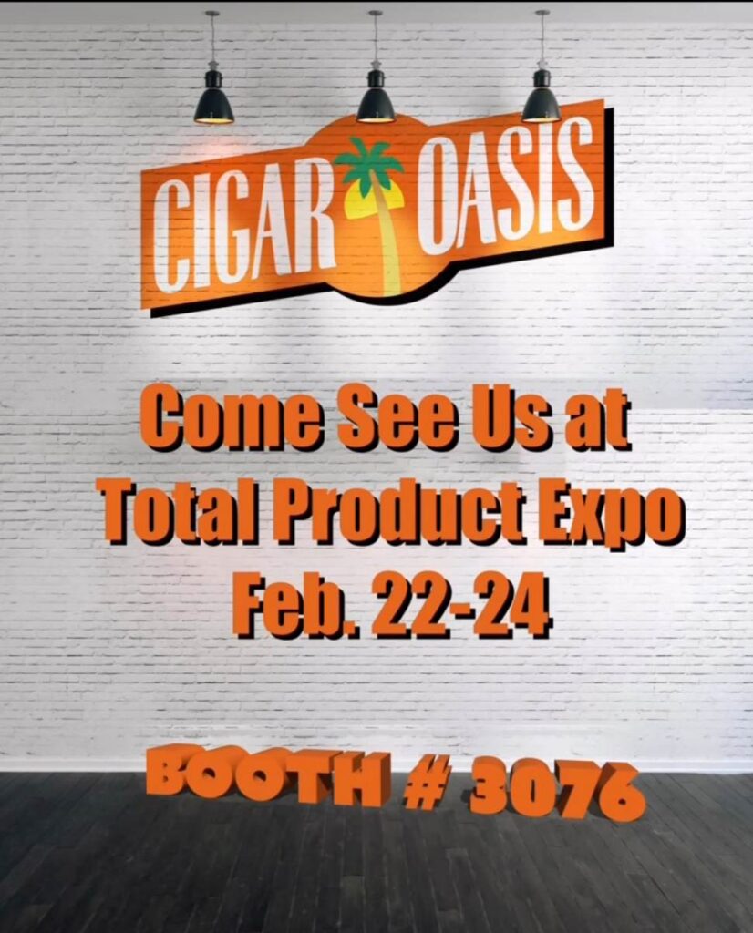 whiff and cigar oasis total product expo 2023 booth # 3076