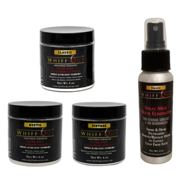 Whiff Out™ Variety Bundle ( Rustic, Vintage, Classic Jar and Classic Spray)